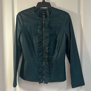 DONCASTER Leather Jacket in Teal